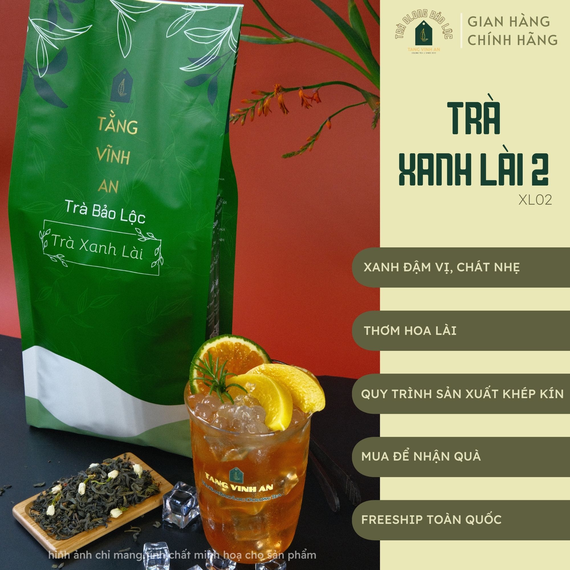Trà Xanh Lài - Trà Pha Chế - Túi 500gr - Tằng Vĩnh An