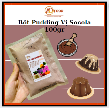 Bột Thạch Pudding Vị Sô-cô-la Thơm Ngon Gói Dùng Thử 100gr