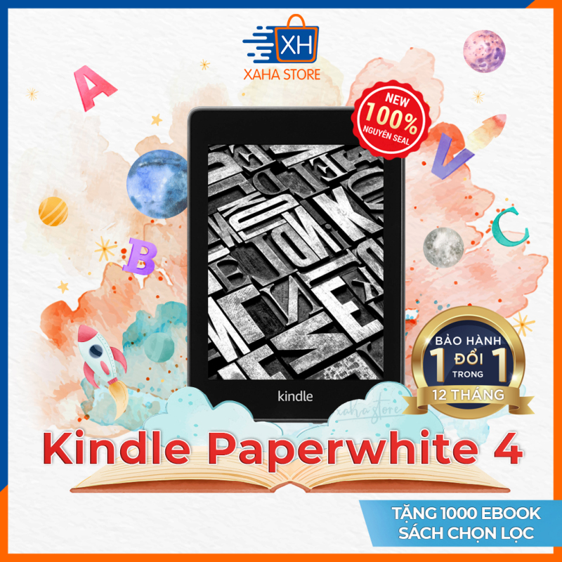 Máy đọc sách Kindle Paperwhite 4 - Gen 10 - 2019 - tặng túi chống sốc vải nỉ (Kindle Paperwhite 4 E-reader Amazon - Gen 10) - Màn hình 6 inch chống chói lóa - Bảo hành 12 tháng