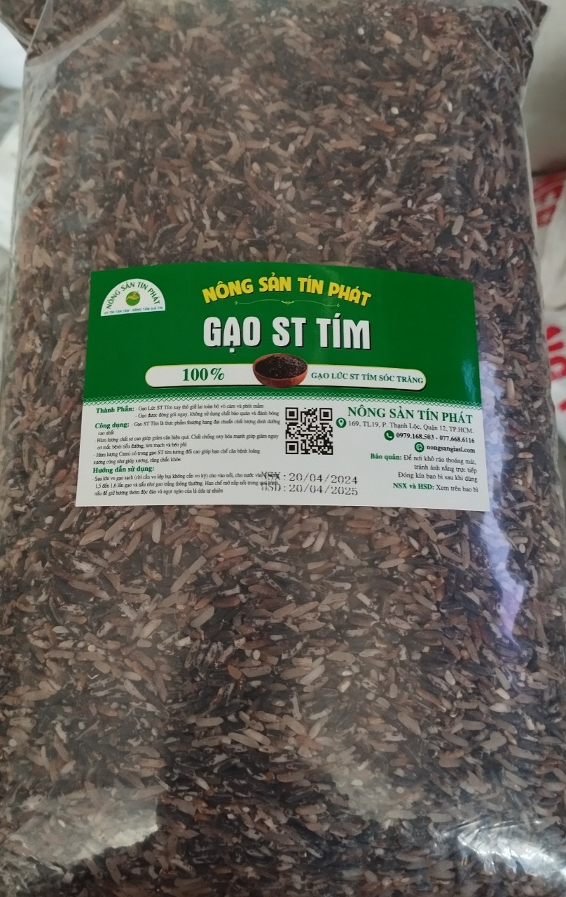 2 kg gạo lứt tím than sóc trăng _ gạo lứt st tím gạo ông cua cơm mềm dẻo, mùi thơm đặc trưng nongsangiasi.com