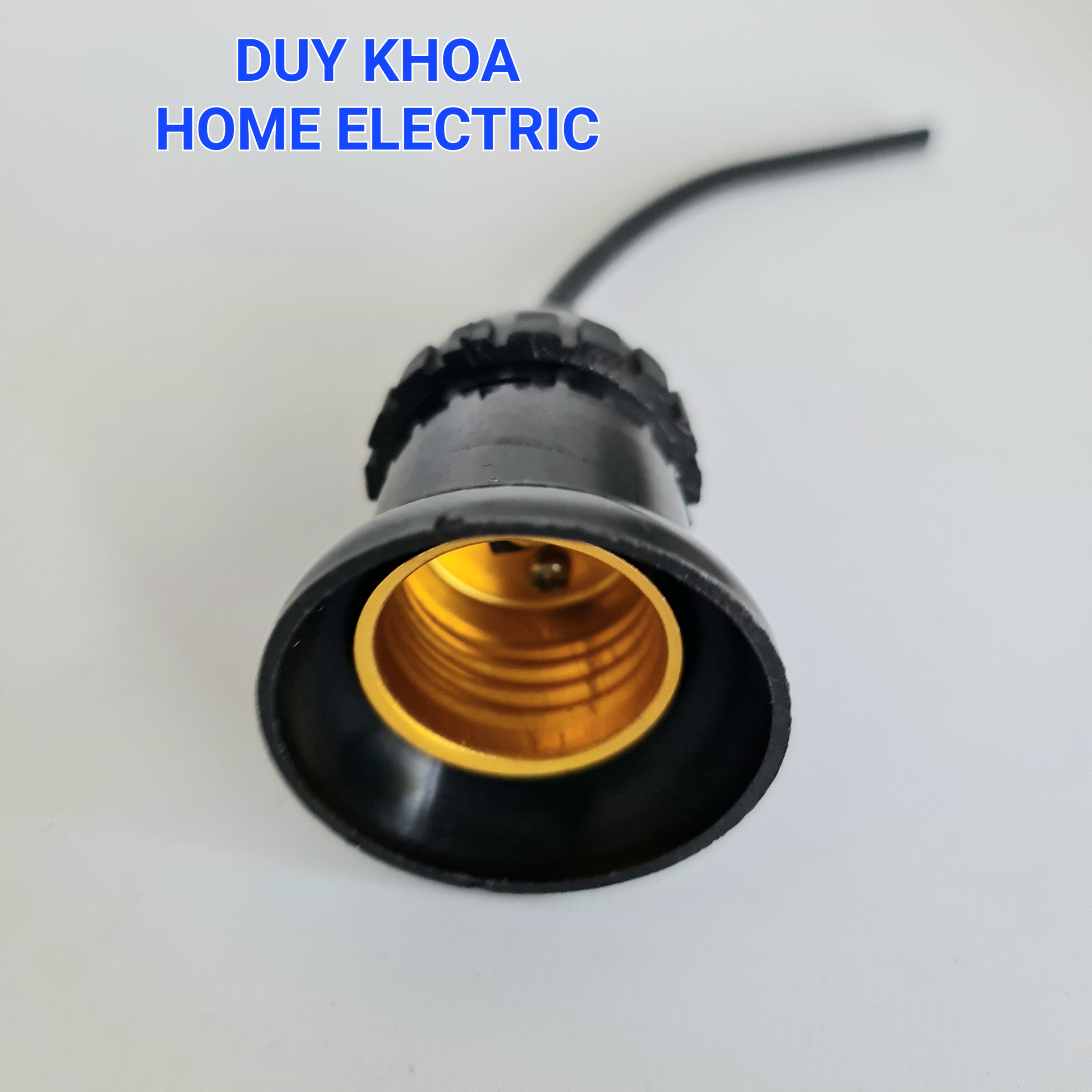 Đui Đèn E27 Đúc Kín Nước Có Dây 12cm