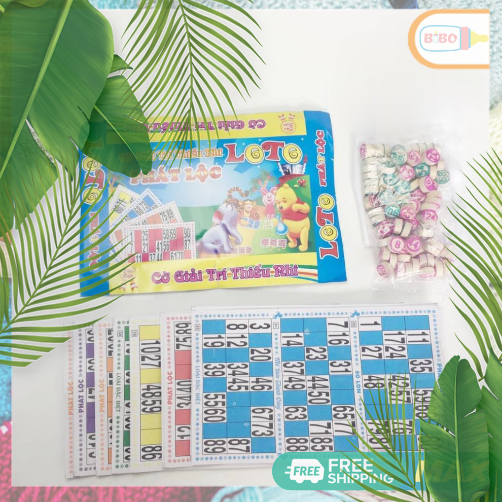 Bộ cờ lô tô bằng giấy, số bằng gỗ