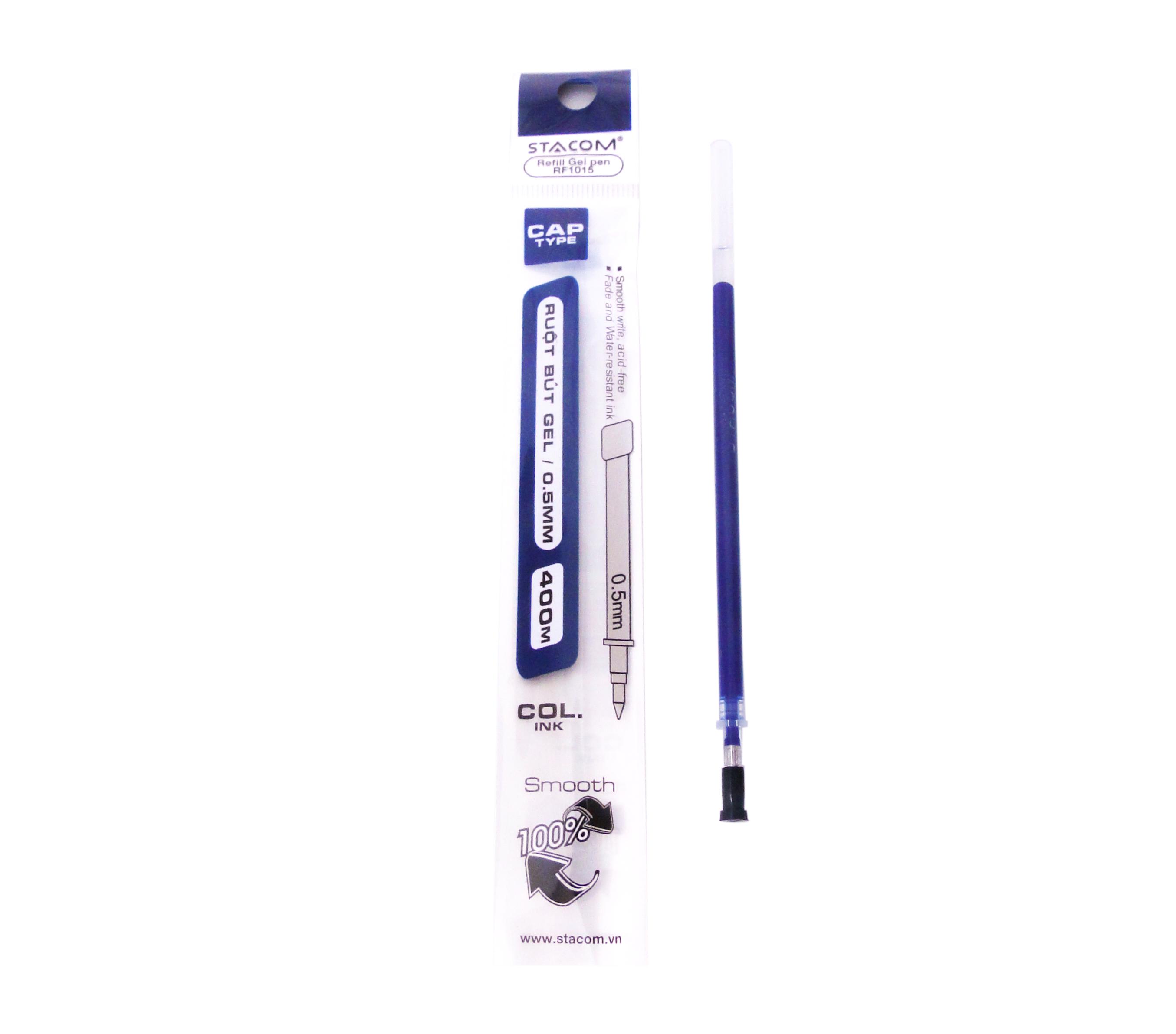 (Hộp 20 ruột) Bút gel ngòi 0.5mm stacom - RF1015