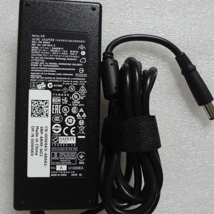 SẠC LAPTOP DELL 19.5V-4.62A (90W) kim lớn 7.4 x 5.0mm dành cho E6420 E6520, E6530, E6540, E7240, E7250 E7270 E7440 E7450