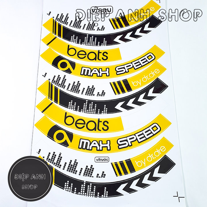 Tem vành bản to MAX SPEED  - Tem dán vành