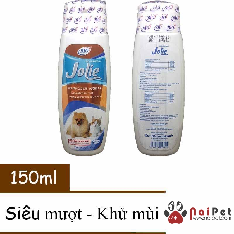 Sữa tắm dầu tắm care derma jolie lovely pets bio 150ml