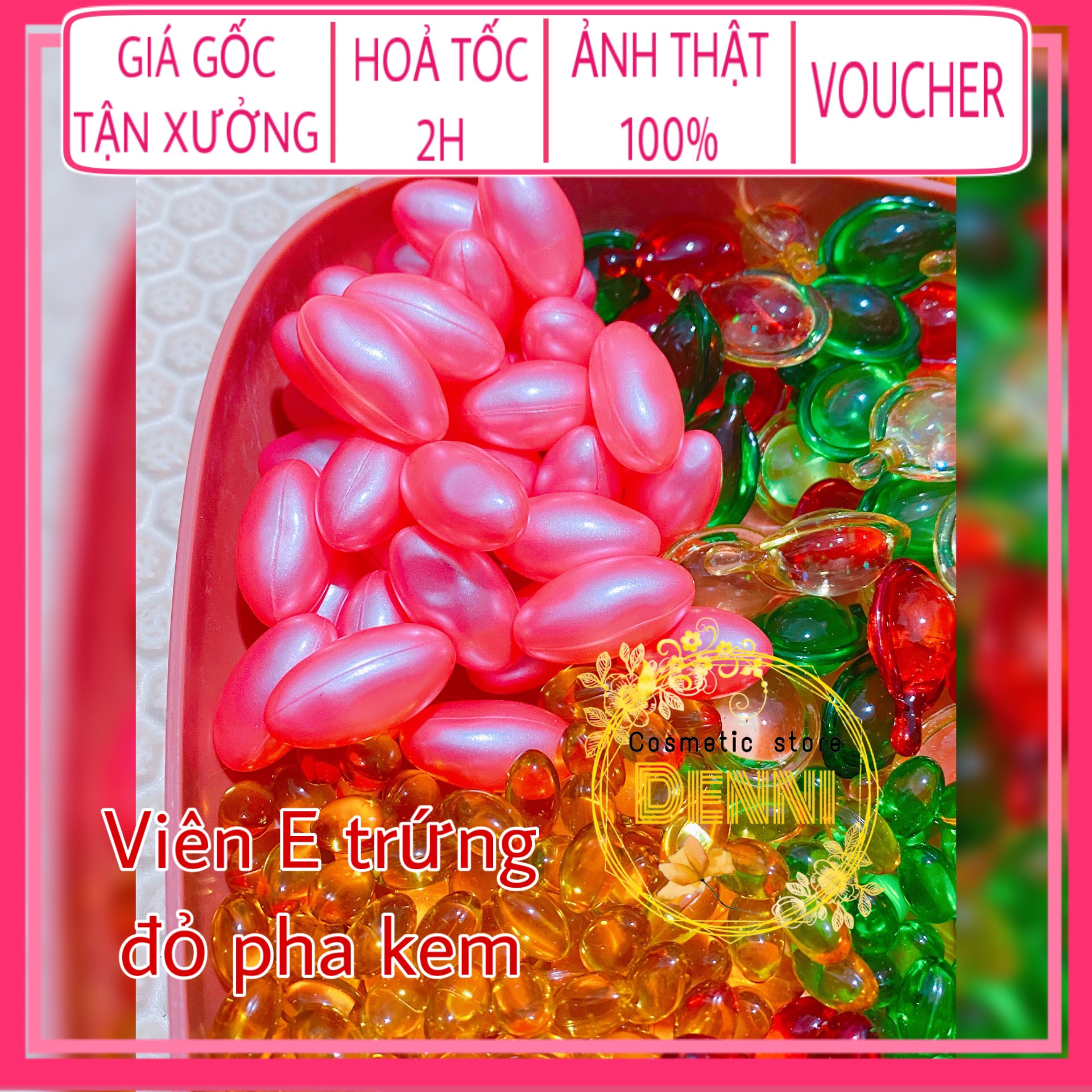 [HCM]Lẻ 1 viên E đỏ dưỡng pha kem