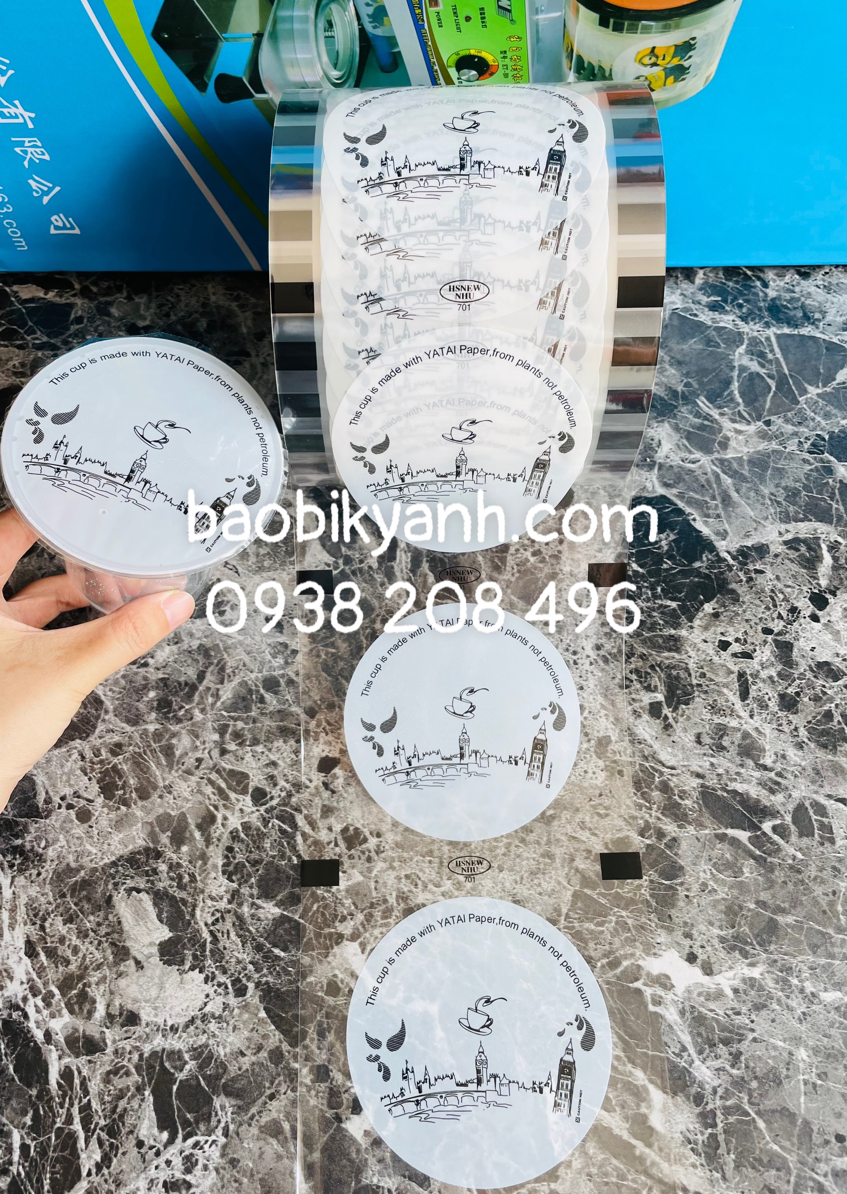 Cuộn màng ép ly/Keo dán miệng ly (701)