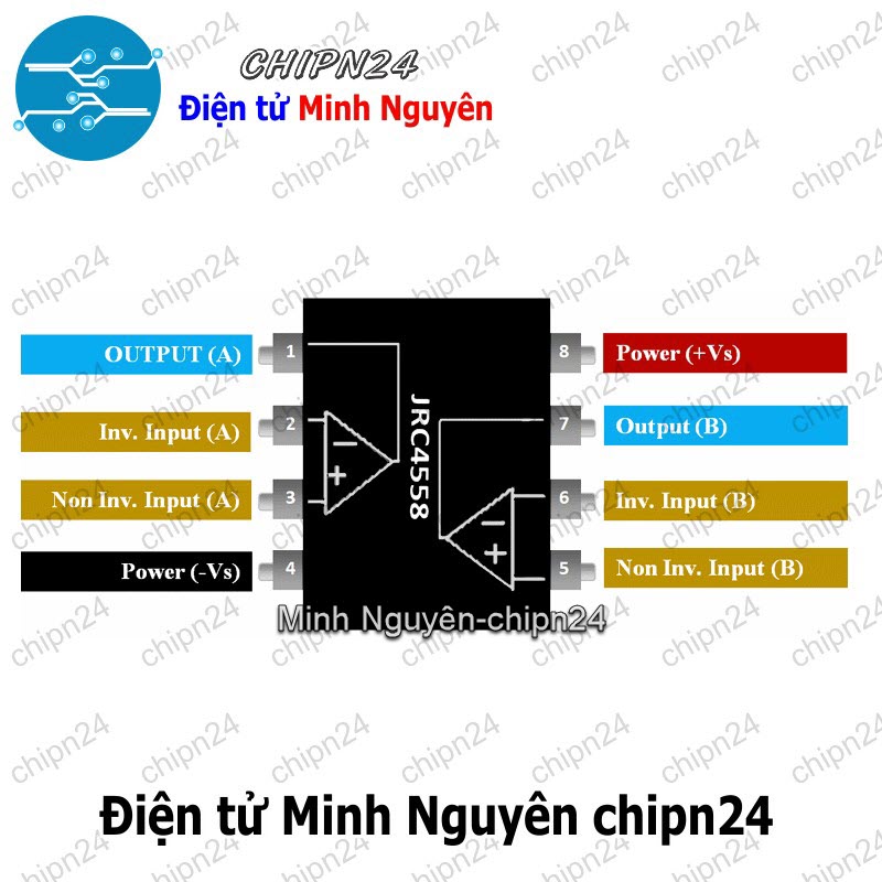 [3 con] (DIP) IC JRC4558 DIP-8 (JRC4558D 4558) - HH000422