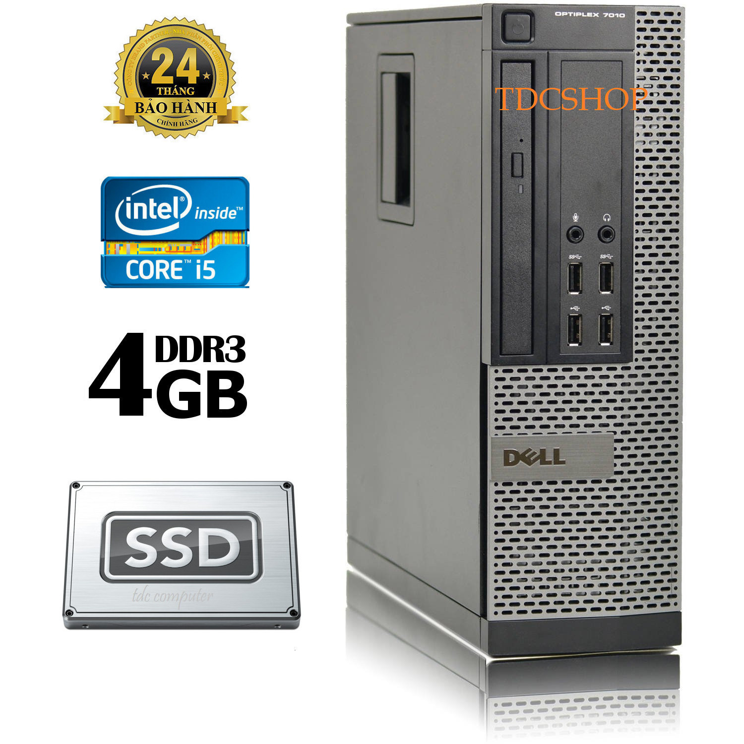 [Trả góp 0%]CASE máy tính để bàn Dell Optiplex Core i5 3470 Ram 4GB ổ cứng SSD 120GB HDD 500GB. Chuyên dùng vẽ đồ họa chơi game chạy bền bỉ 24/24.Quà tặng usb wifi. Bảo hành 2 năm.Hàng Nhập Khẩu