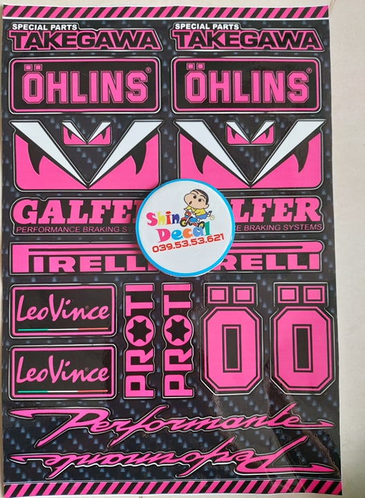 Tem logo trọn bộ set theo màu 18x25cm