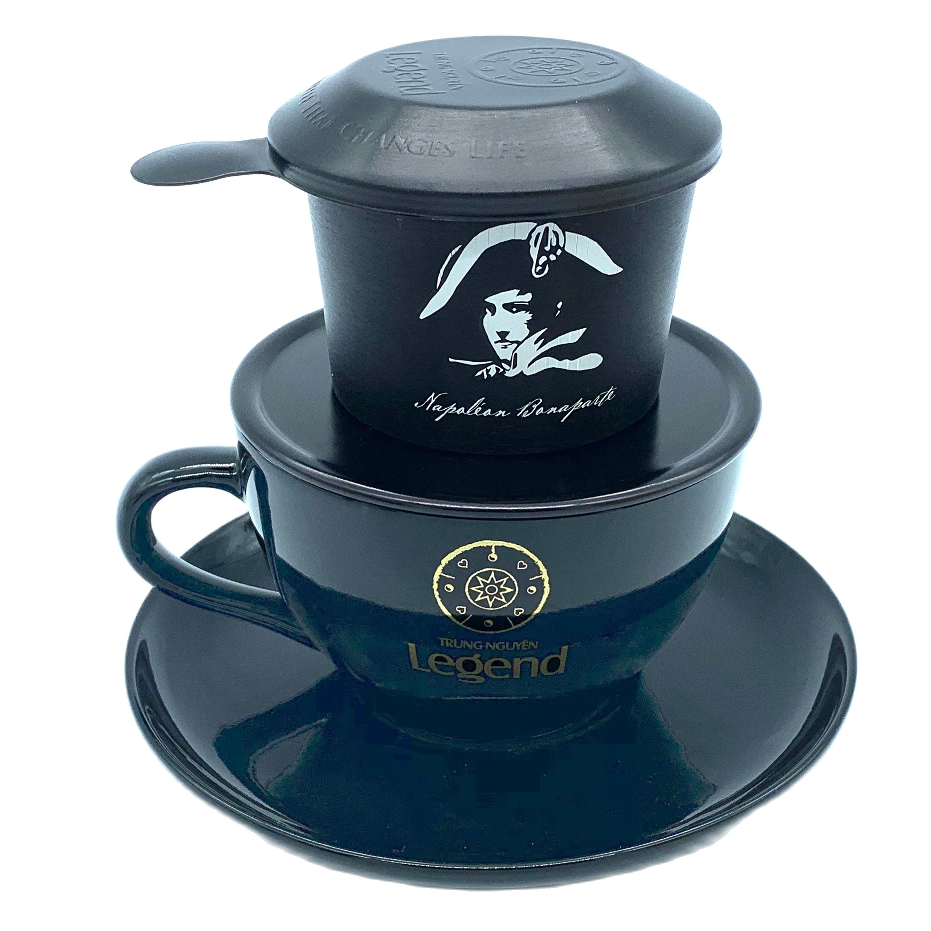 Ly Gốm Sứ Bát Tràng Đen Cappuccino Trung Nguyên