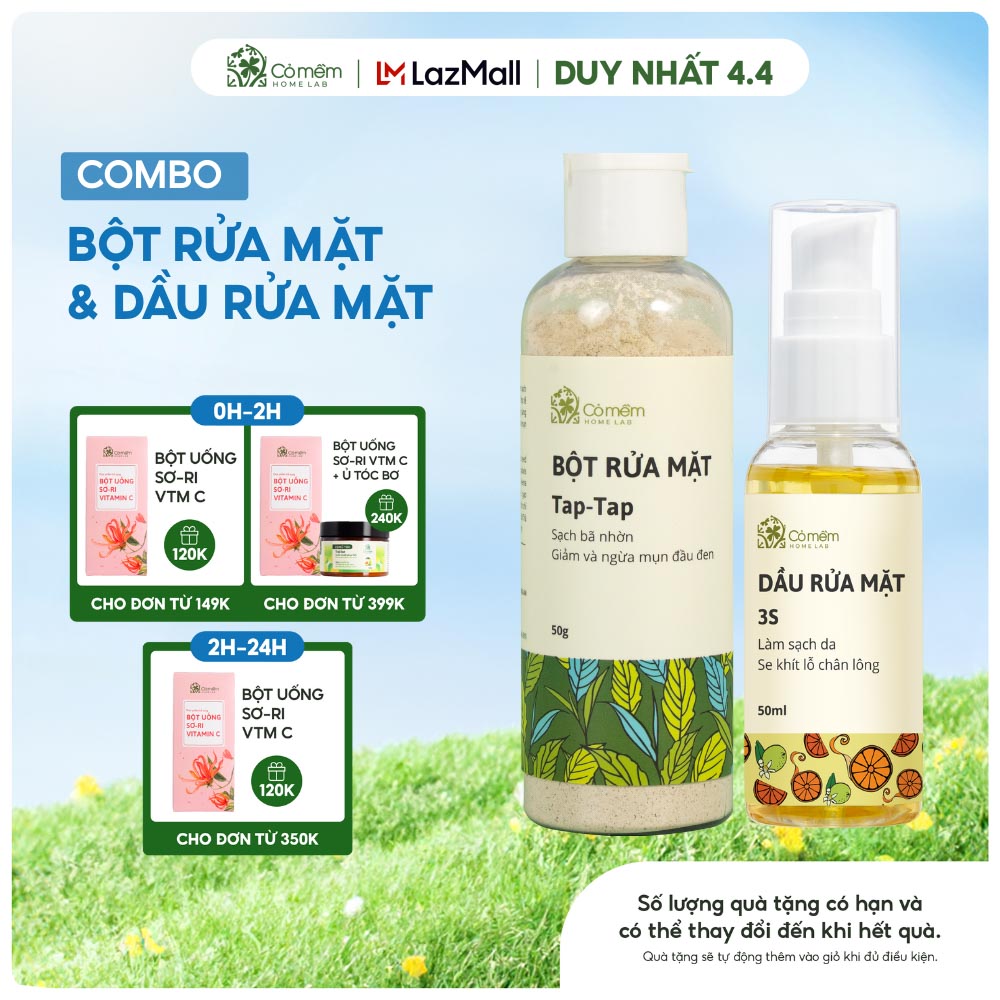 Bộ Rửa Mặt 2 Bước Taptap Cỏ Mềm