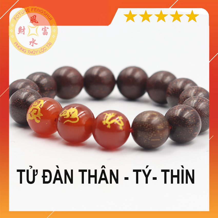 Vòng tay Tam hợp Tử đàn Thân - Tý - Thìn