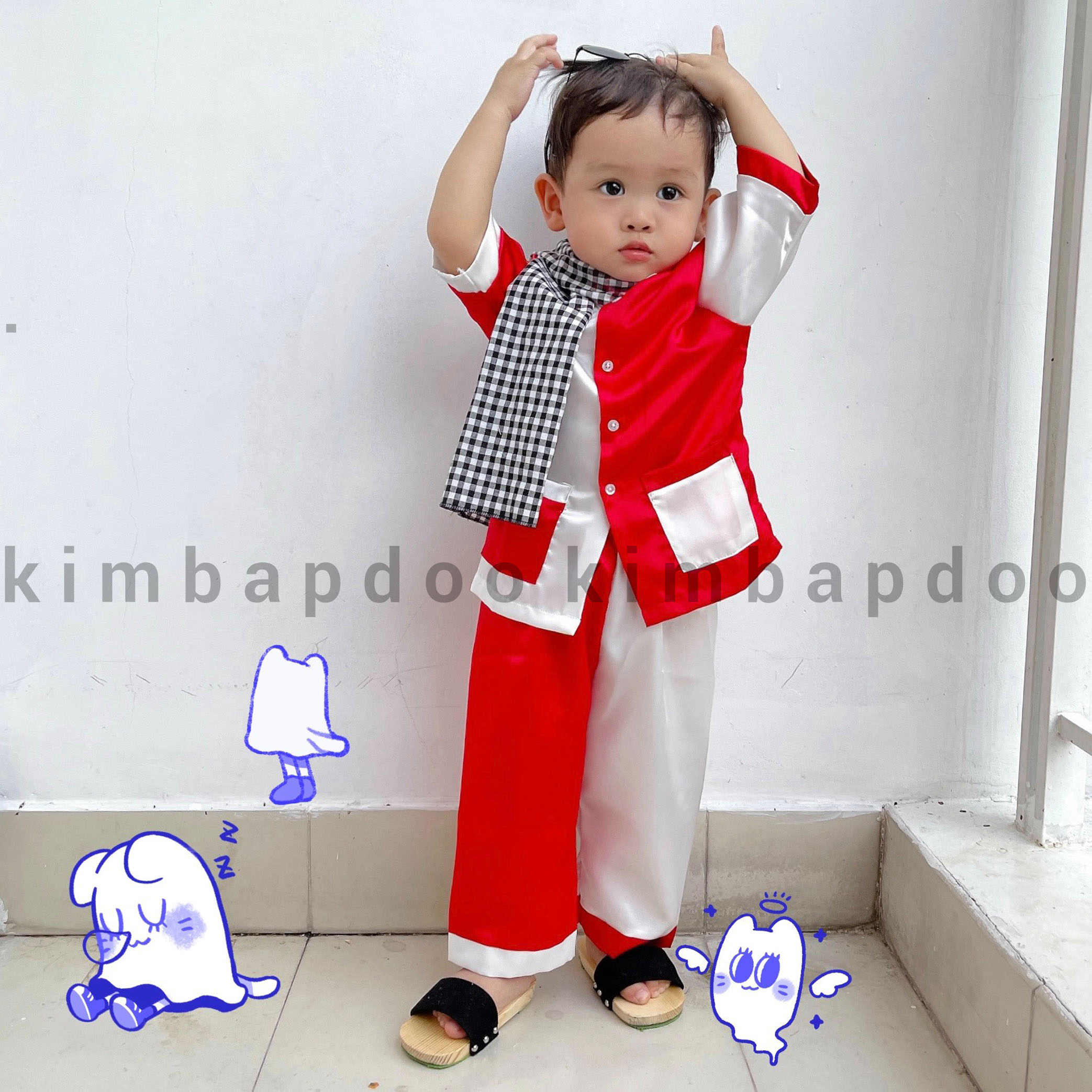 Bà ba cho bé - Bà ba ĐỎ TRẮNG (7-35kg) mềm mát cho bé đi chơi