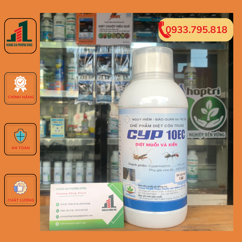 Thuốc diệt muỗi kiến gián cyp 10ec - chai 1 lít