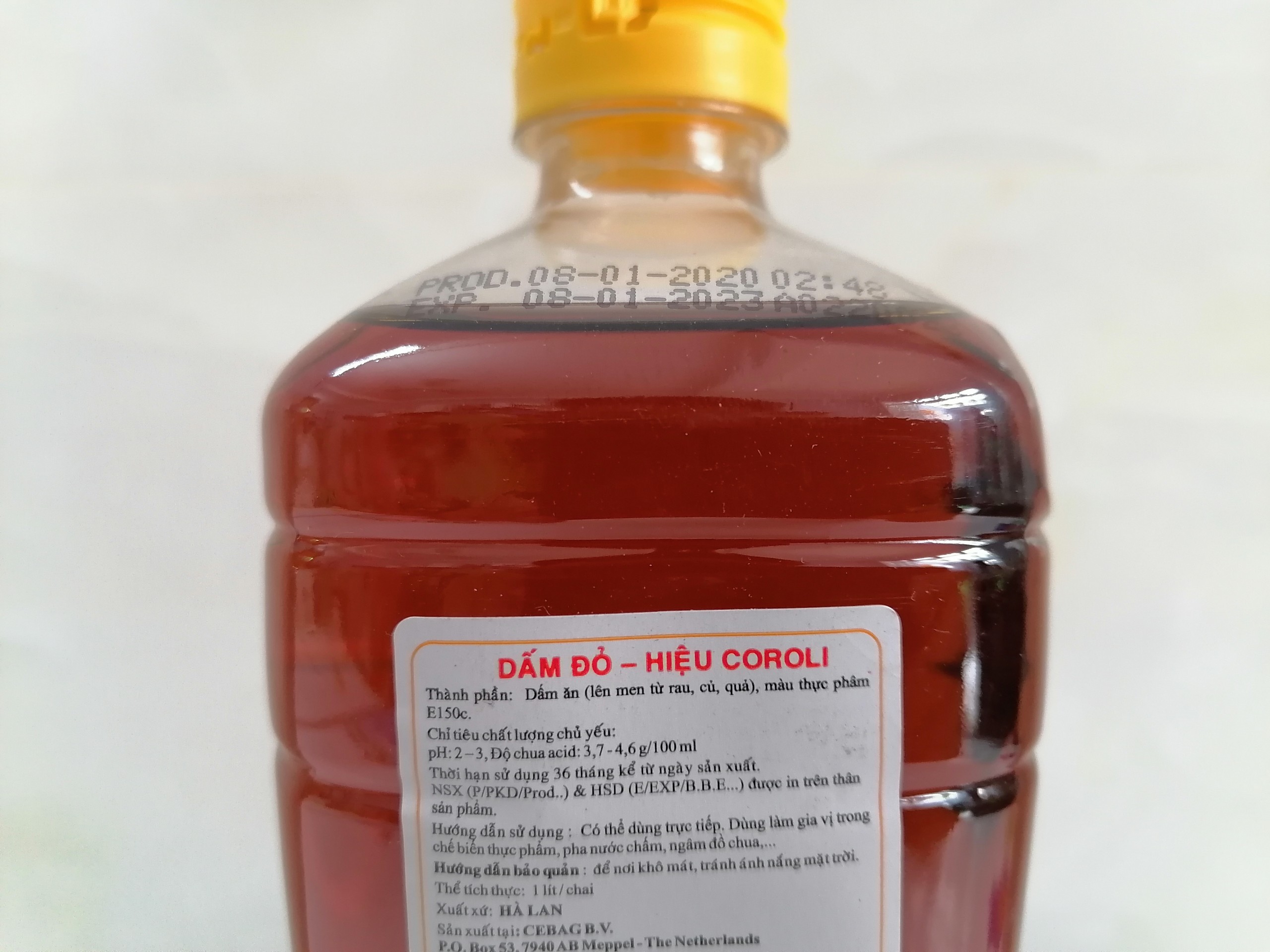 [1 Lít] Giấm ĐỎ [Netherlands] COROLI Red Vinegar (tgc-hk)