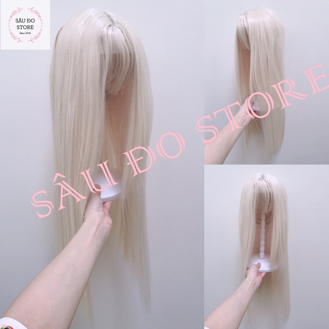 Tóc Nguyên Đầu Thẳng Dài 60-65Cm Lưới Hoa Cao Cấp