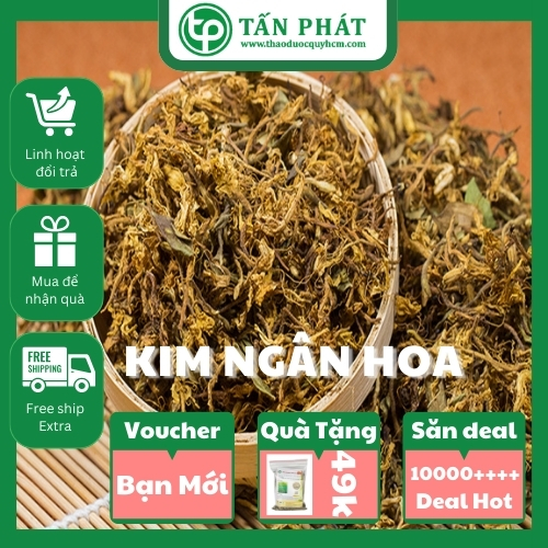 [Túi lớn loại 1kg] Kim ngân hoa sấy khô - Hàng sạch chuyên dùng để pha trà để hỗ trợ cải thiện sức khỏe