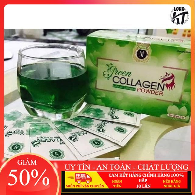 Chính Hãng - Diệp Lục Collagen - Đẹp Da, Cân Bằng Nội Tiết Tố - Diệp lục collagen Green Collagen Powder