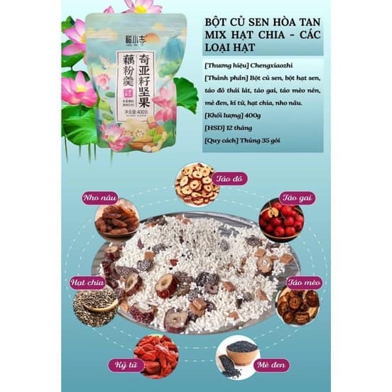 Bột Củ Sen mix hạt dinh dưỡng - Túi 400g