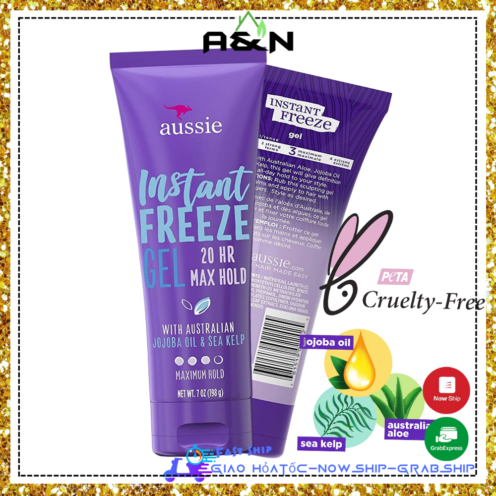 Gel vuốt tóc Aussie Instant Freeze giữ nếp tối đa - Made in USA