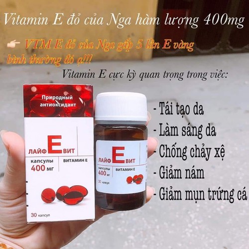Vitamin E Đỏ Chính Hãng Nga 270mg