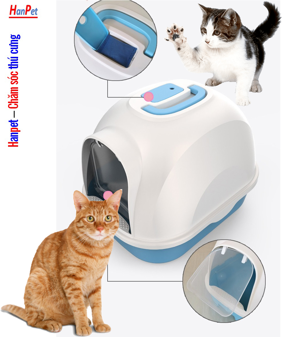 HN HP- Nhà vệ sinh cho mèo Size lớntặng kèm xẻng- nha ve sinh meo