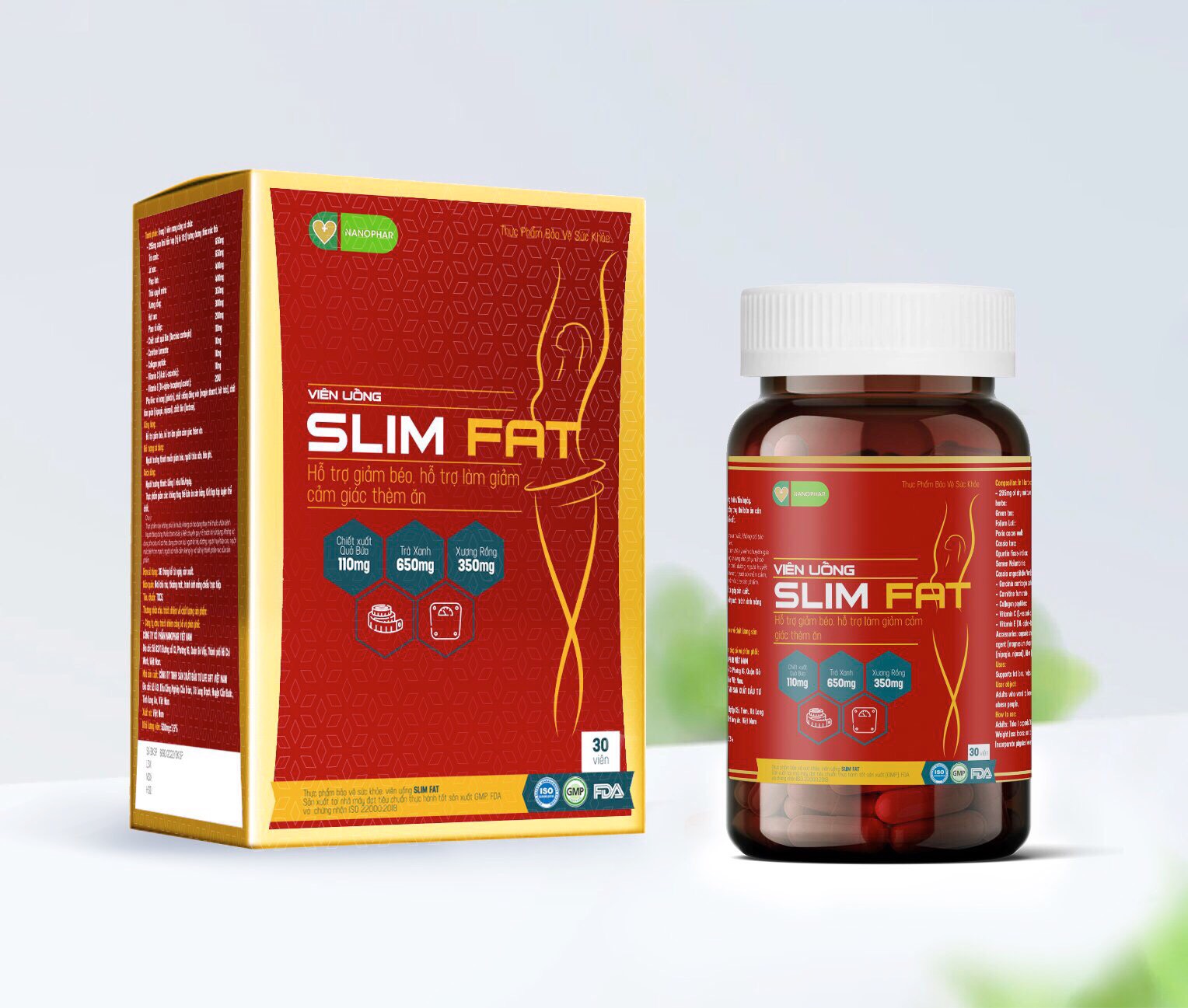 (CHÍNH HÃNG) GIẢM CÂN GIẢM MỠ SLIM FAT ( HỘP 30 VIÊN )