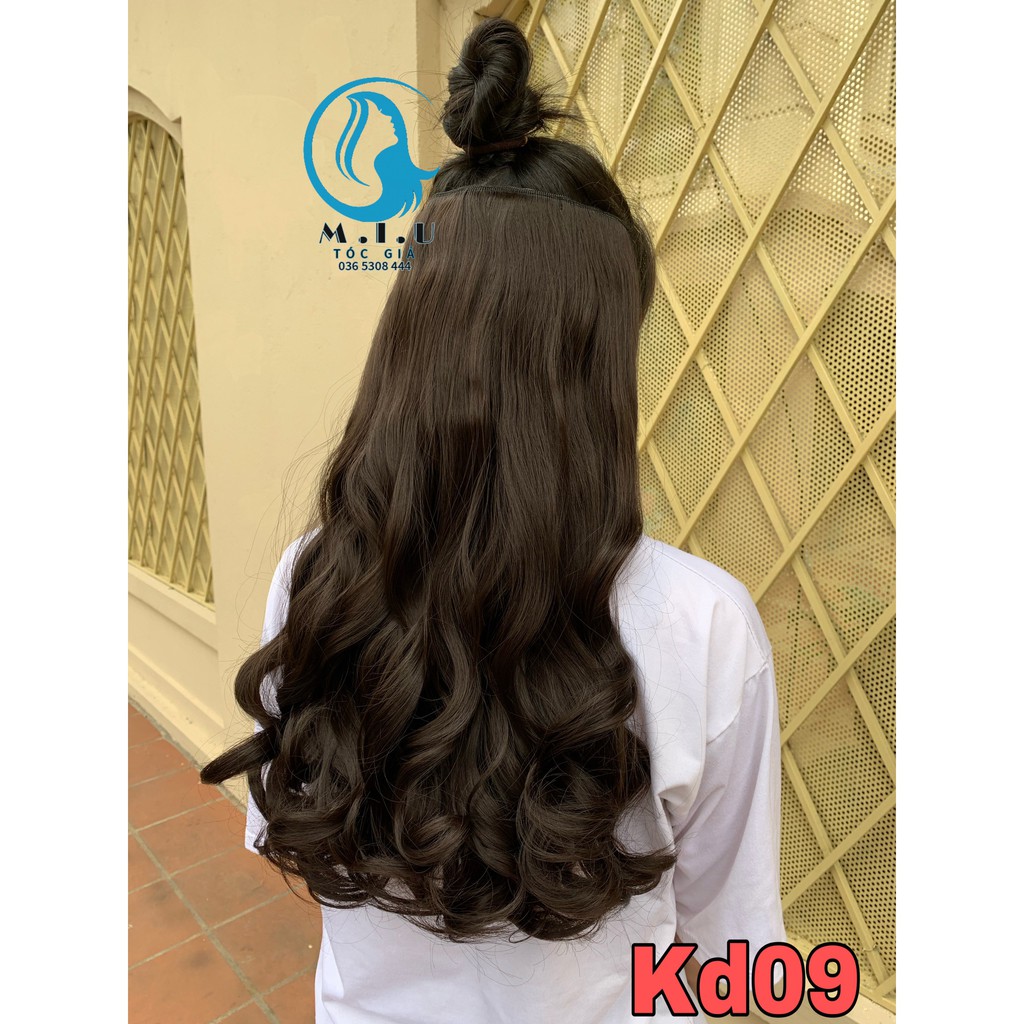 TÓC KẸP DẢI XOĂN NỬA ĐẦU 6 PHÍM - TÓC GIẢ NỮ SỢI TƠ CAO CẤP
