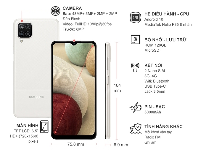 Điện thoại Samsung Galaxy A12 (4GB/128GB)
