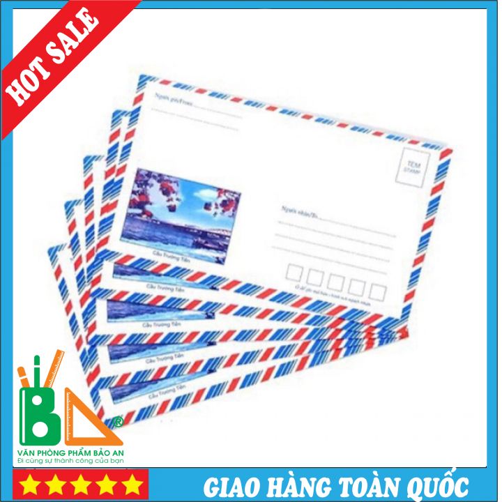 100 Chiếc Phong Bì Thư Bưu Điện Loại Đẹp Có Keo Dán - mua 10 tặng 1