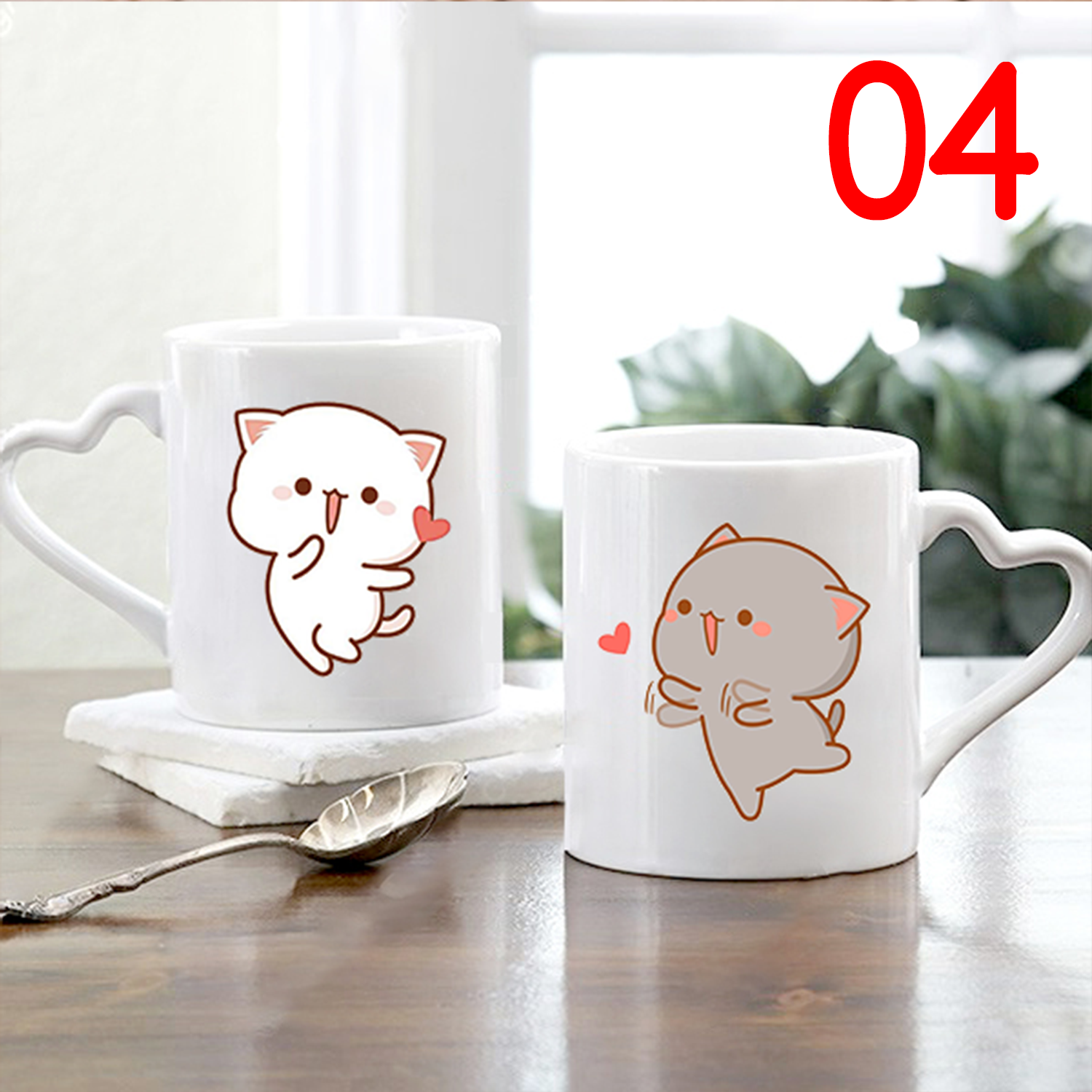 Ly Sứ Cặp Đôi Mèo Dễ Thương