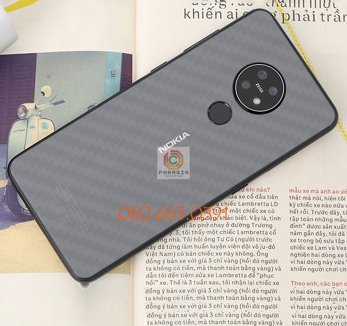 Miếng dán mặt lưng skin carbon Nokia 7.2