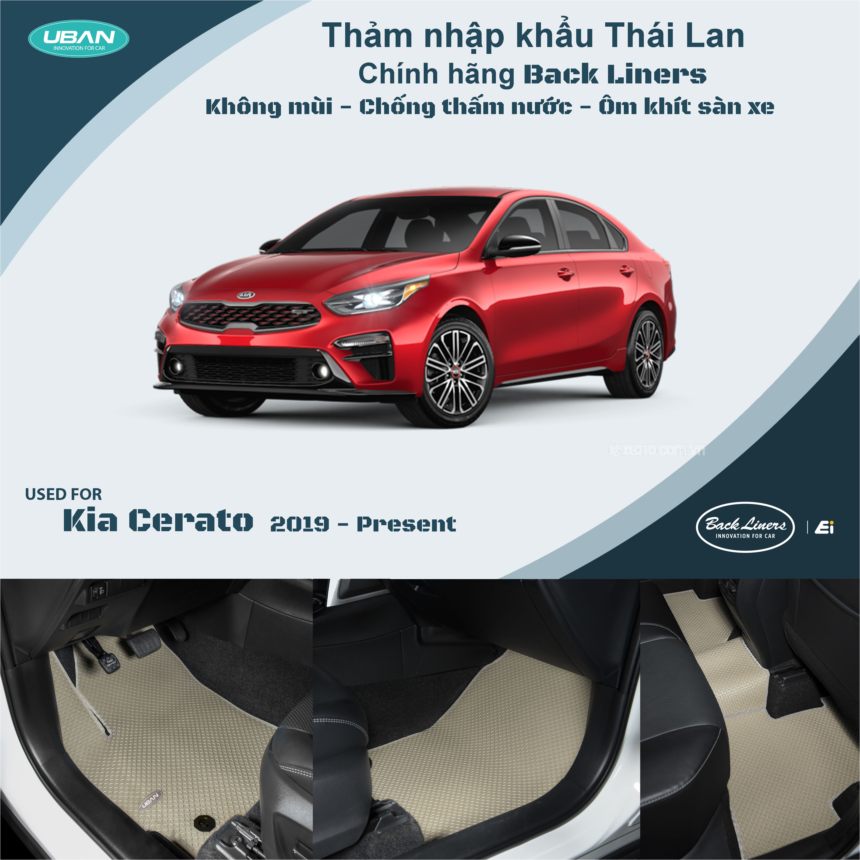 Thảm lót sàn ô tô UBAN xe Kia Cerato 2019 - 2023 - Nhập khẩu Thái Lan