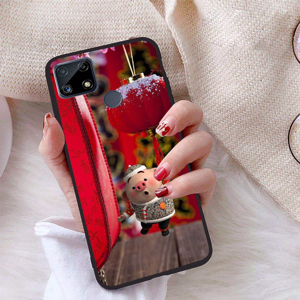 Ốp lưng Realme C25Y viền dẻo TPU BST Pig Cute