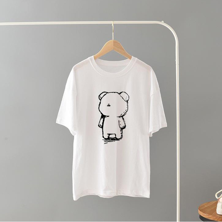 Áo Thun Tay Lỡ Cotton Bear [ Áo Thun Tay Lỡ Unisex Nam Nữ Đều Mặc Được].