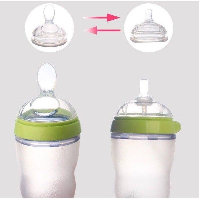 Núm thìa ăn dặm Comotomo Mỹ 150ml/250ml siêu mềm