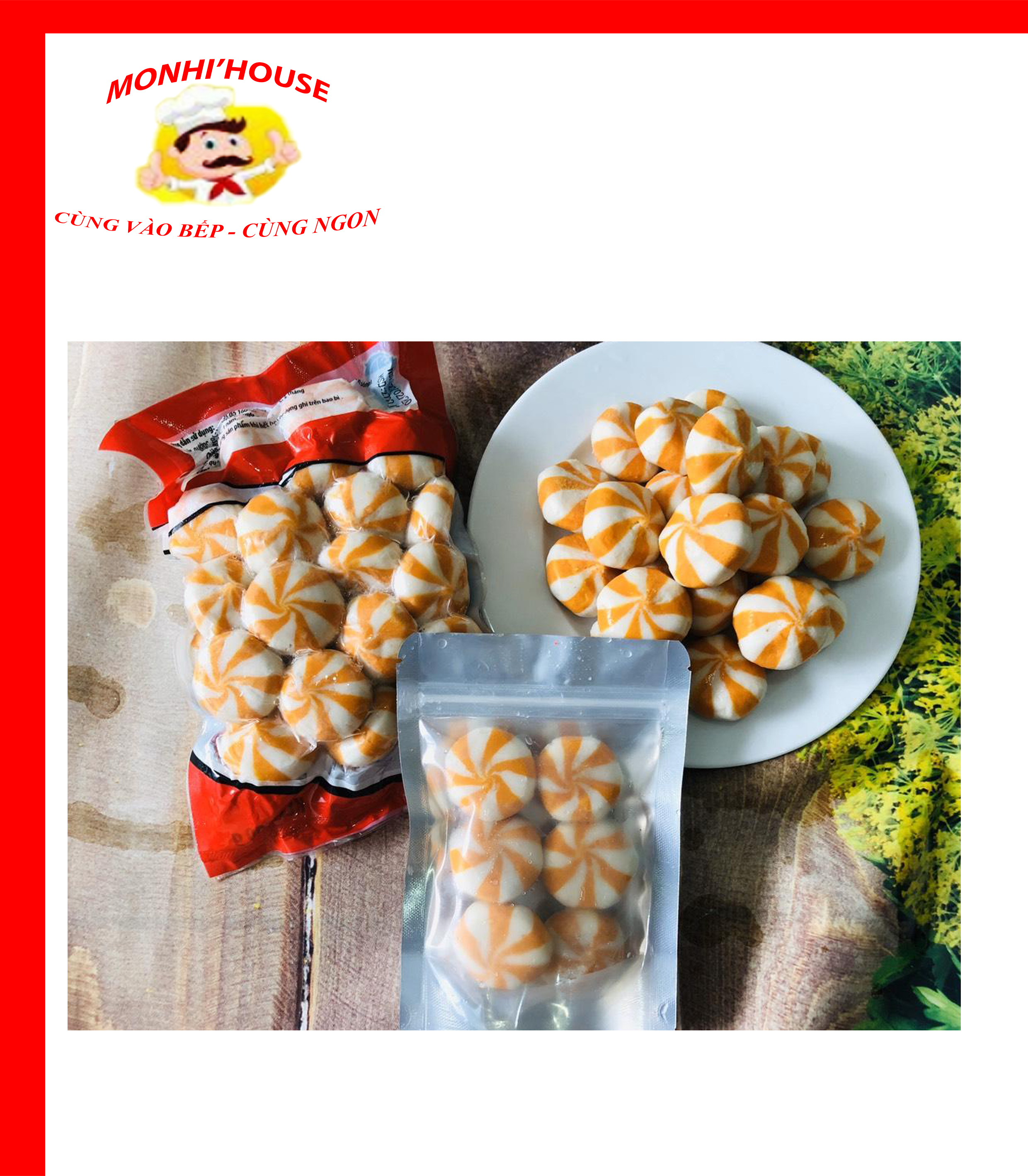 100g Viên thả lẩu nhân trứng cá Phumark( màu cam-6 viên)