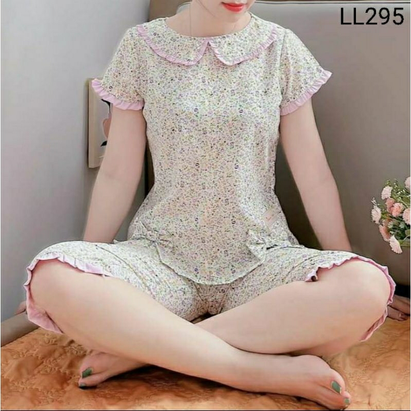 (Bunnysky) Đồ bộ mặc nhà nữ, lửng lụa hoa nhí mềm mát
