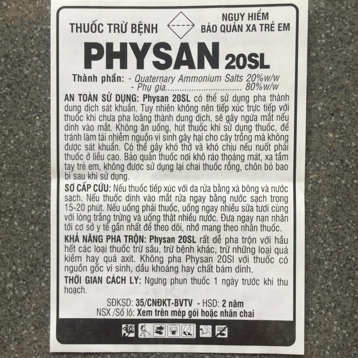 Thuốc Trừ Bệnh Vi khuẩn Physan 20SL 200ml