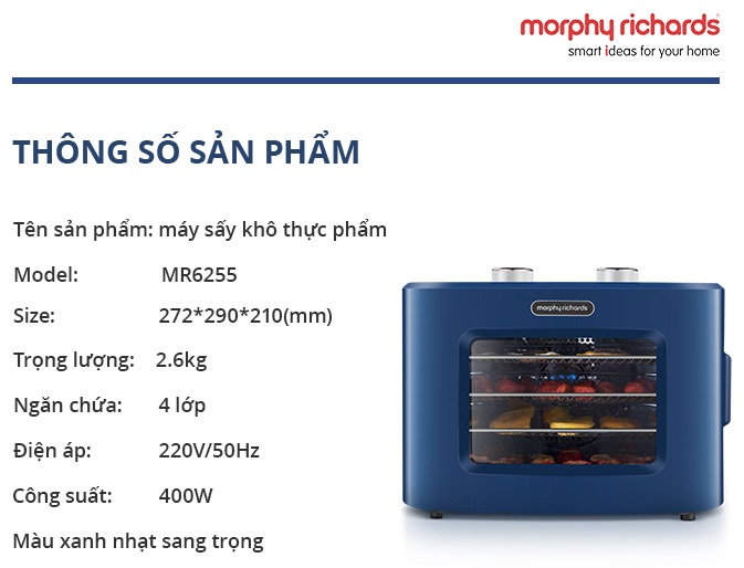 Morphy Richards MR6255 _ Máy Sấy Thực Phẩm Đa Năng.