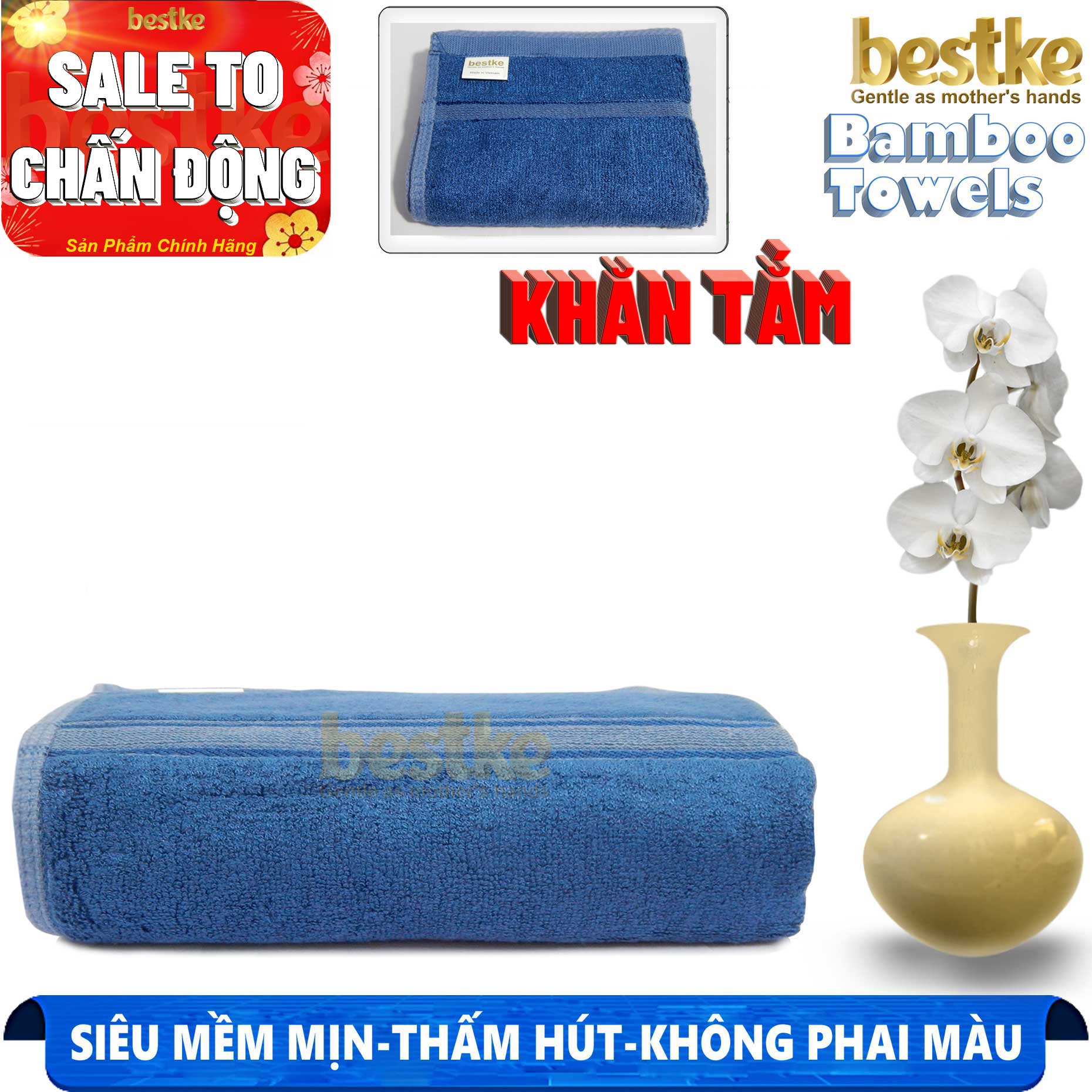 COMBO 4 BỘ = 12 khăn tắm khăn gội khăn mặt khăn sợi tre bestke cao cấp,  bk bestke