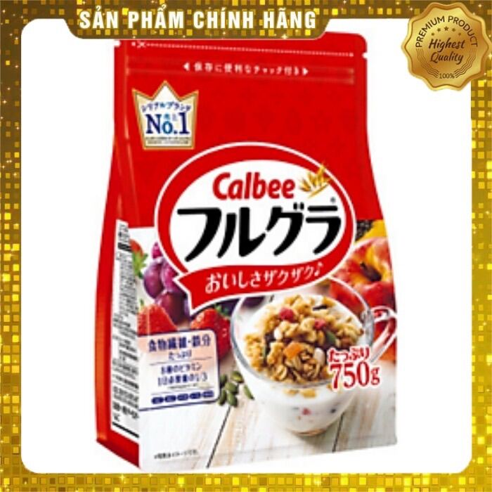 Ngũ cốc ăn sáng Calbee hoa quả Nhật 800g [HSD 3/ 2024]