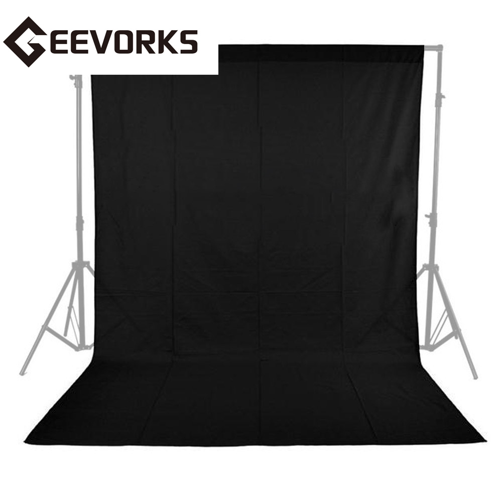 Geevorks 1.6 x 3M / 5 x 10FT Photography Studio Non-woven Backdrop Background Screen 3 Colors for Option Black White Green