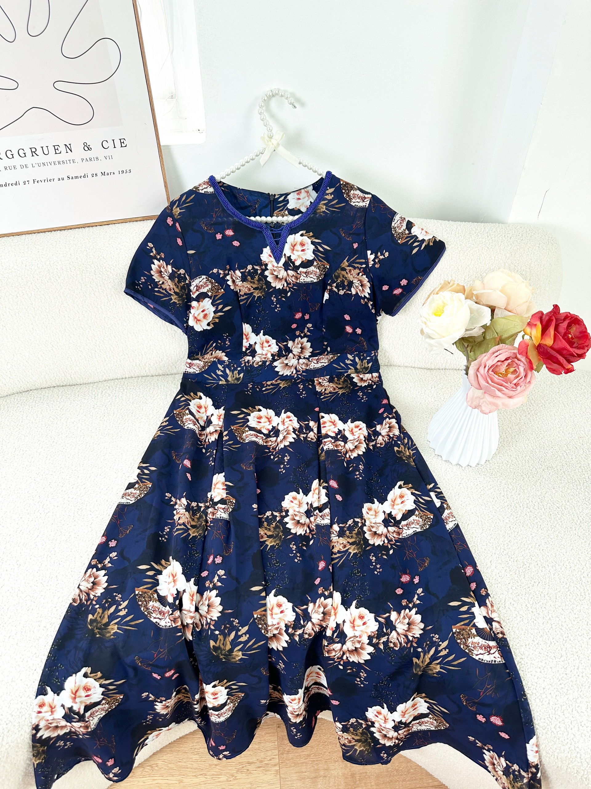 Váy đầm maxi tuổi trung niên cao cấp , chất liệu lụa mịn mềm mát