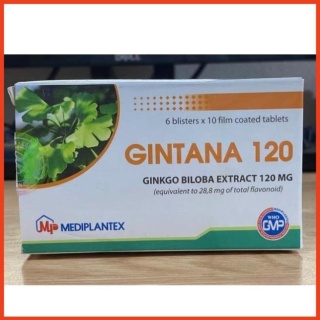 Viên uống GINTANA 120 (Ginkgo Biloba 120 mg) bổ não, tăng tuần hoàn não hiệu quả (Hộp 60 viên) -Chất lượng luôn bảo đảm thumbnail