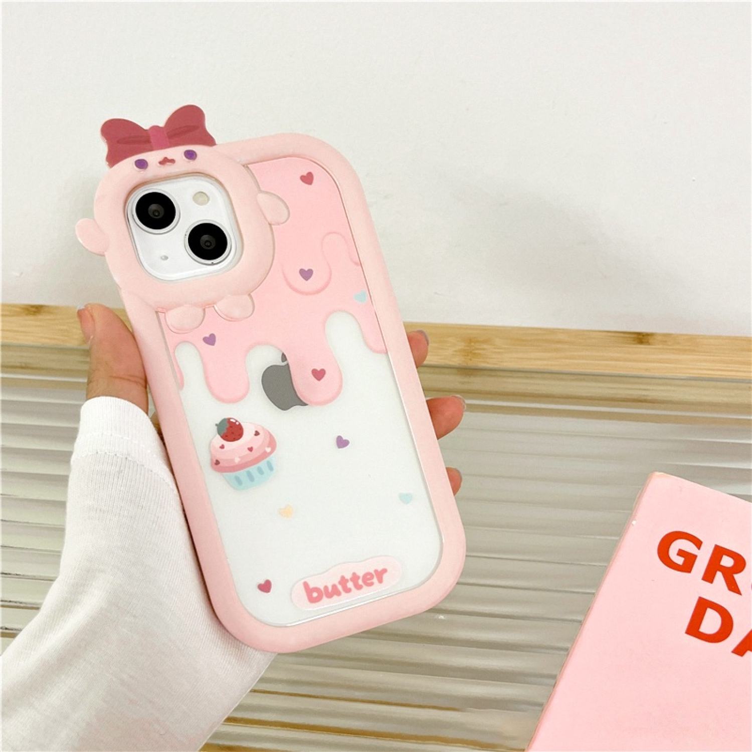 Ốp lưng iphone nơ camera hình vuông cream cake 6/6splus/7/7plus/8/8plus/x/xs/11/12/13/pro/max/plus/promax-Awifi B5-18