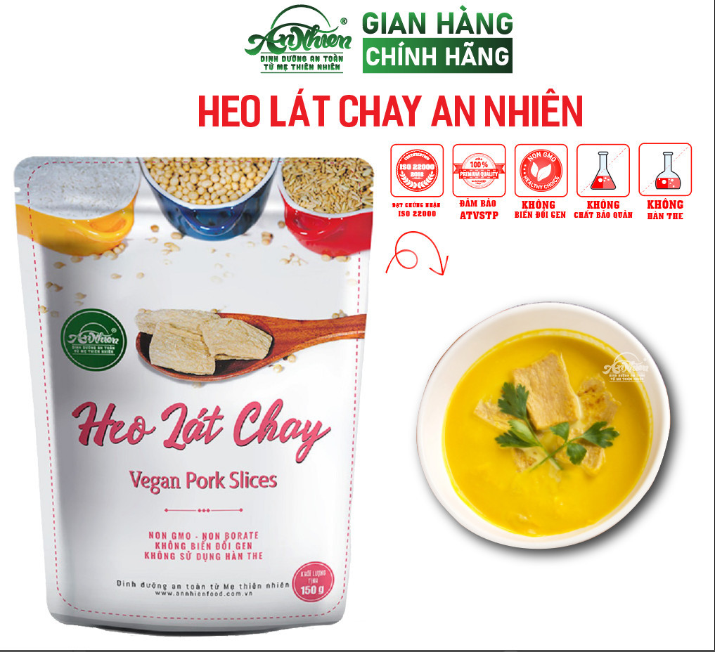 Hàng công ty, heo lát chay an nhiên 150g, thịt chay, thực phẩm chay dinh dưỡng