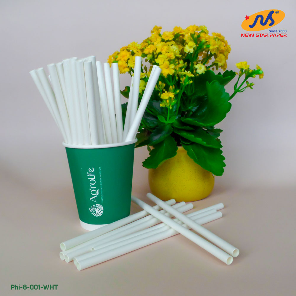 Phi 8 - hộp 500 ống hút giấy làm từ sợi mía